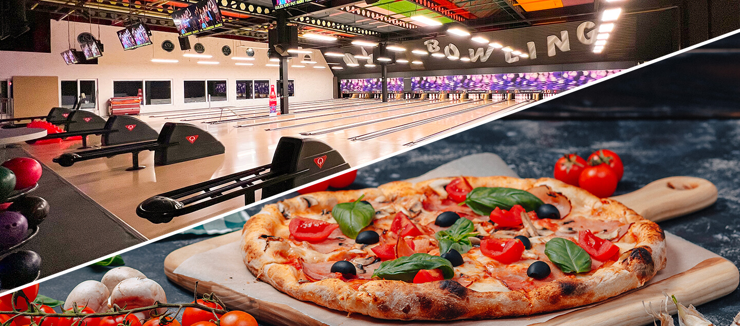 2 parties de bowling avec pizza pour 2 personnes
