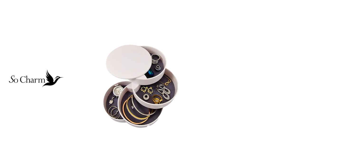 Boite à bijoux Blanche avec 3 bijoux surprise 