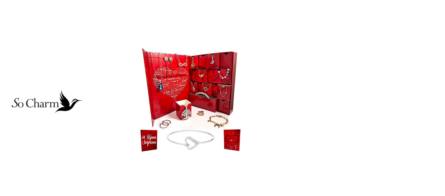 Coffret cadeau Saint-Valentin surprise - 14 bijoux