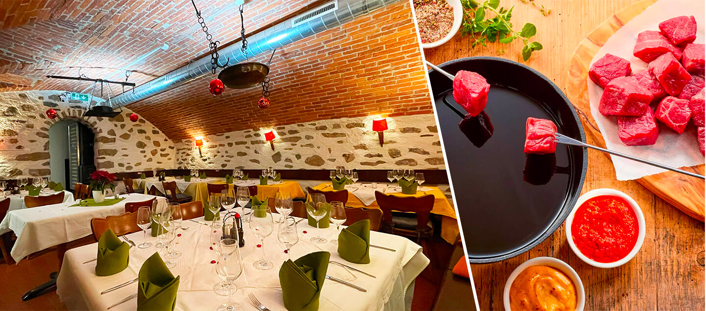 Menu Fondue Chinoise avec viande coupée au couteau, entrée et dessert dès 2 personnes