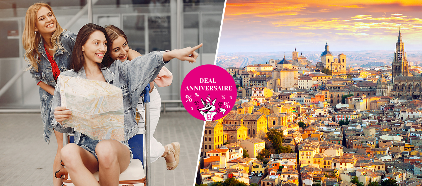 Séjour surprise dans une ville européenne touristique en Hôtel 3*** ou plus avec Vol inclus pour 2 ou 3 personnes
