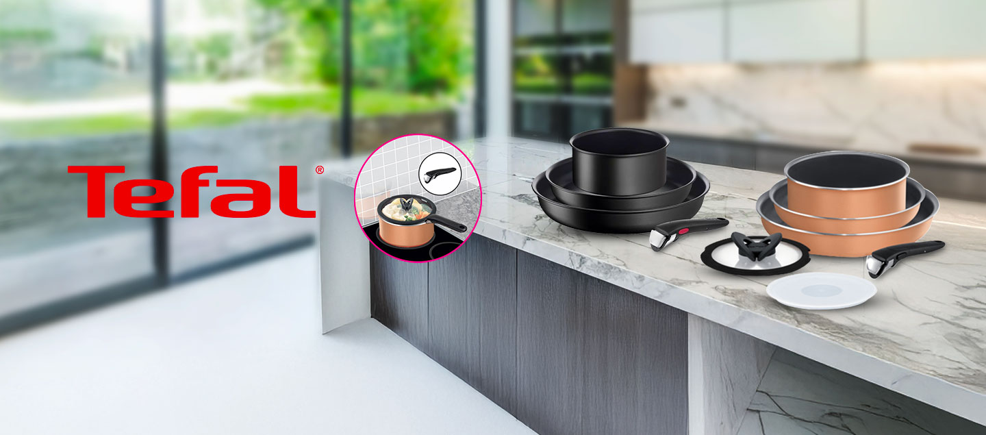 Set de poêles et casseroles avec poignée amovible TEFAL