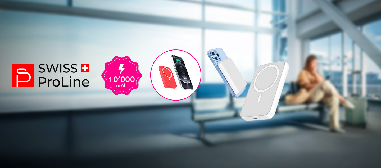 Batterie portable magique avec fonction magnétique de 10’000mAh Swiss ProLine