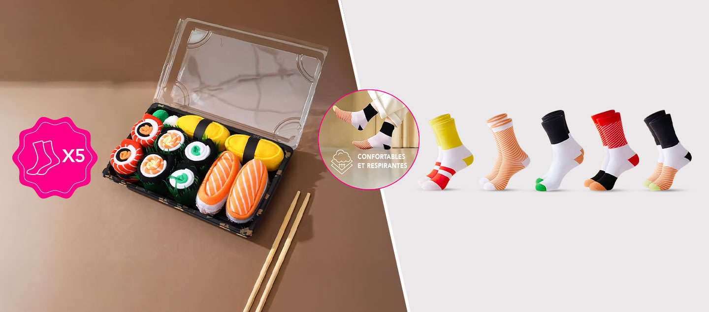 Set de 5 paires chaussette Sushi Design SUSHISOCKS
