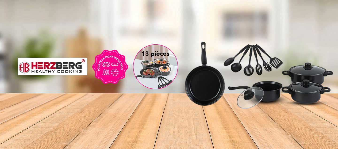 Batterie de cuisine 13 pièces tous feux dont Induction Herzberg