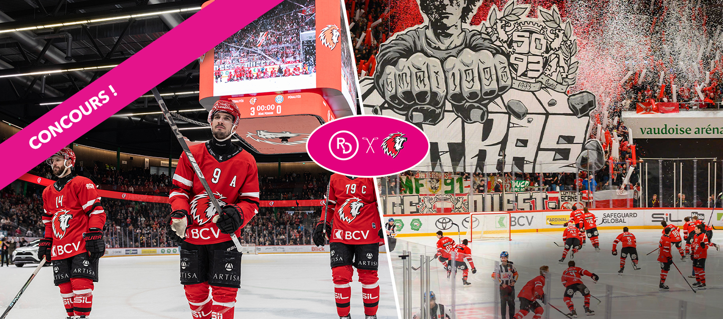 Concours - 4 entrées VIP pour l’Acte V des 1/2 Finales des Play-offs du Lausanne HC - HC Fribourg-Gottéron (Mardi 8 avril 2025) à gagner d’une valeur de CHF 864.-
