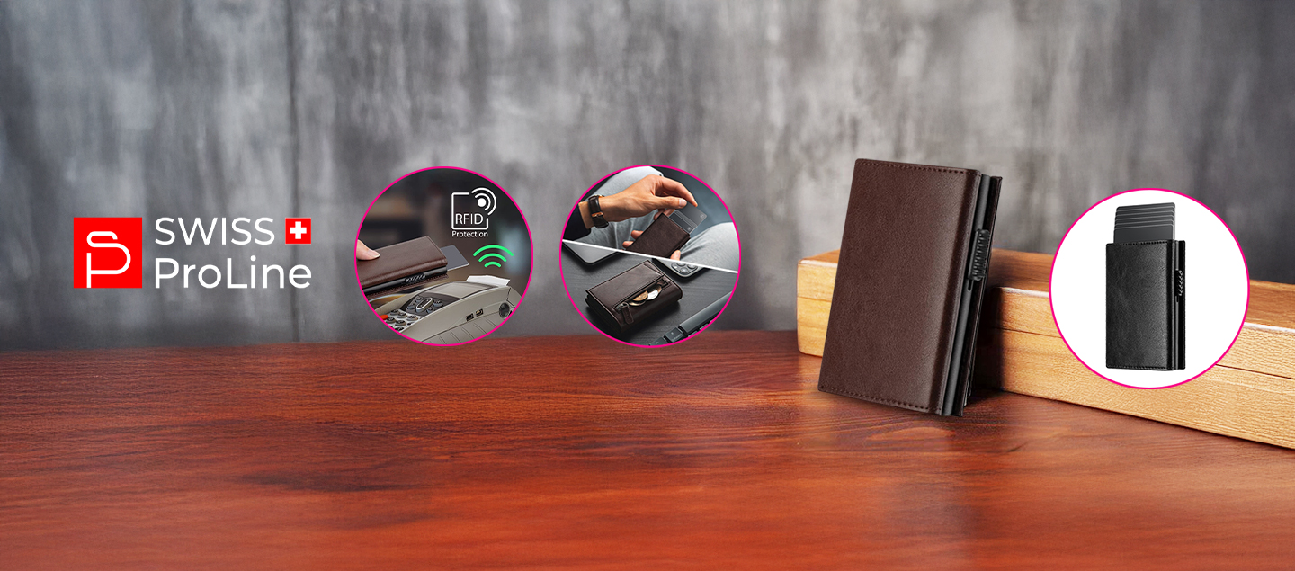 Porte-Monnaie en cuir avec protection RFID Swiss ProLine