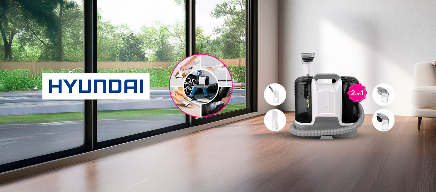 Nettoyeur-détacheur à eau 2en1 avec 5 brosses inclus HYUNDAI