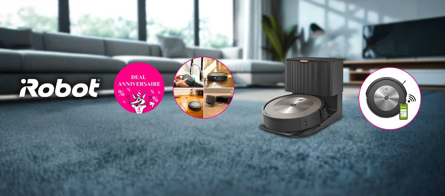 Aspirateur robot connecté 2en1 avec station intégrée iRobot