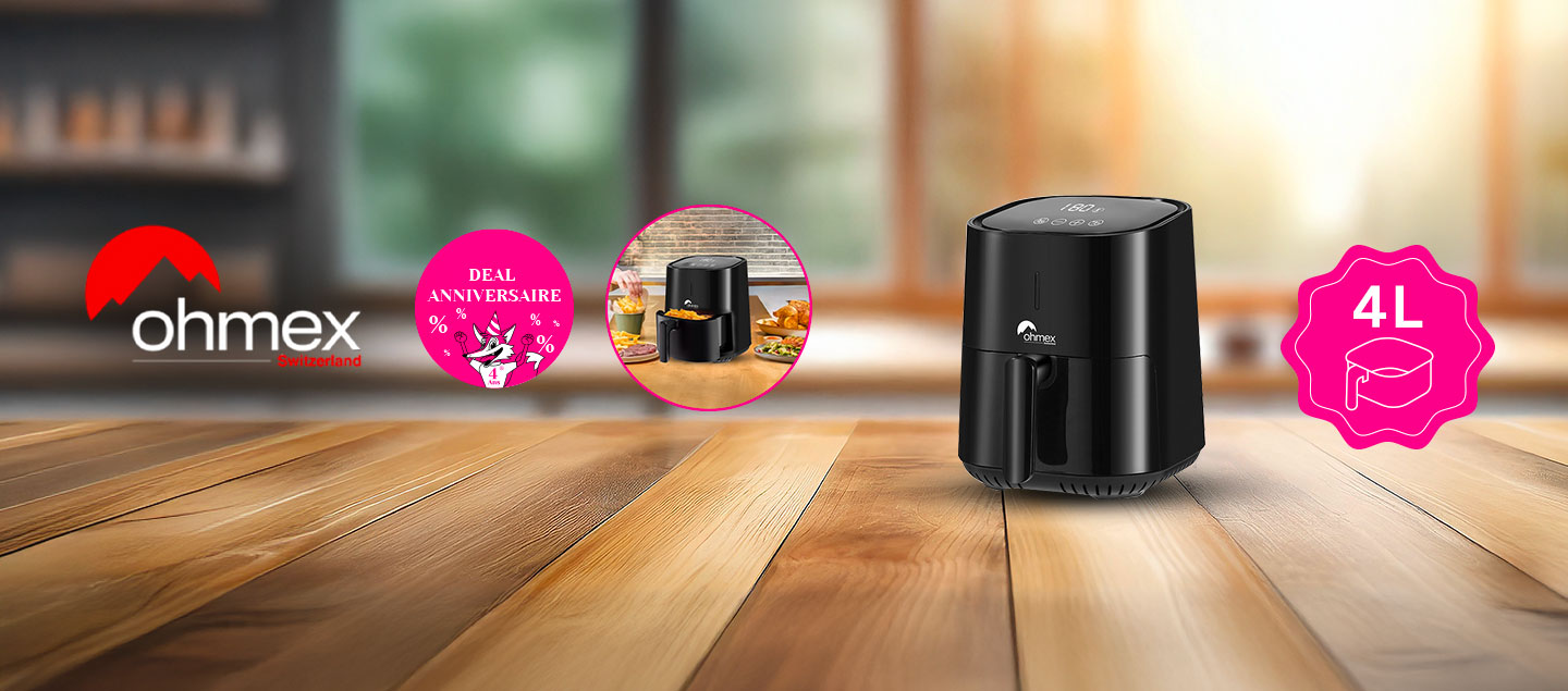 Friteuse à air chaud Air Fryer 4L (sans huile) Ohmex