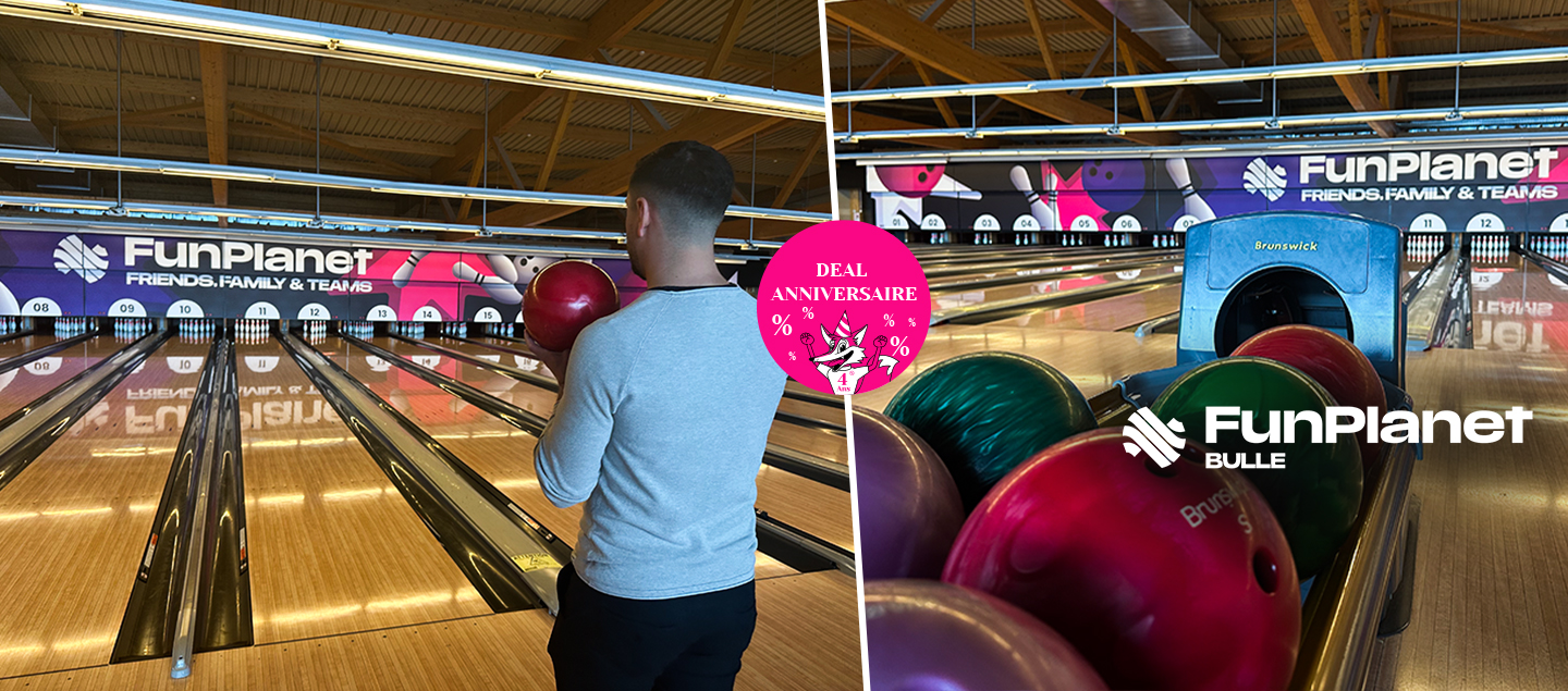 2 parties de bowling au FunPlanet de Bulle pour 1 à 6 personnes