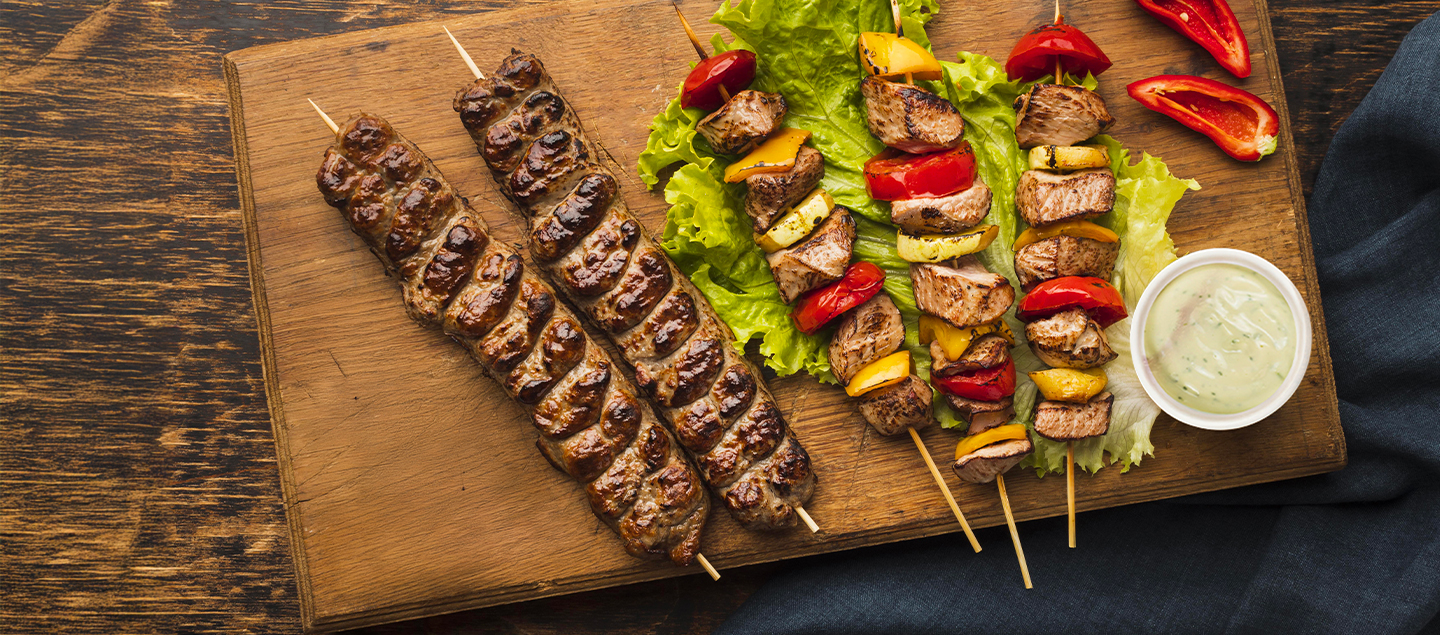 Menu Brochette mixed Grill avec entrée et dessert dès 2 personnes