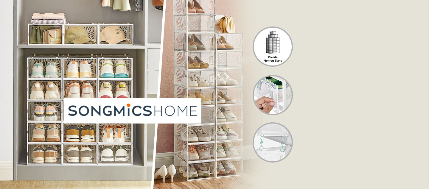 Boite de rangement pour chaussures modulable SONGMICS