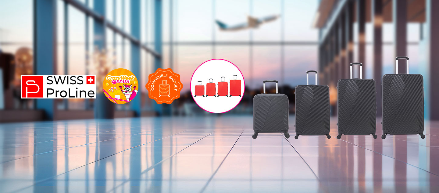 Set de 4 valises dont une compatible EasyJet (45cm) Swiss ProLine