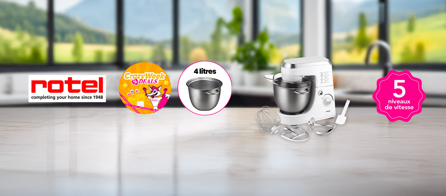Robot de cuisine multifonctions avec 3 accessoires Rotel 