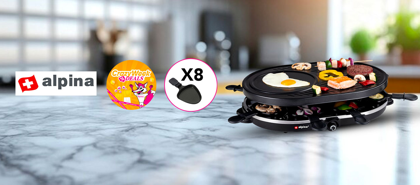 Appareil à raclette et grill 2en1 (8 personnes) ALPINA