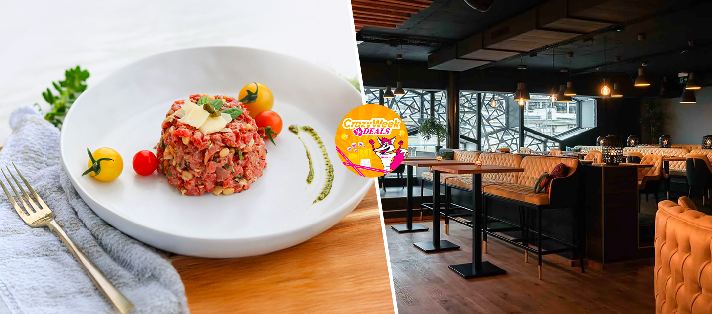 Menu Tartare de boeuf avec entrée, dessert et Cocktail de bienvenue dès 2 personnes