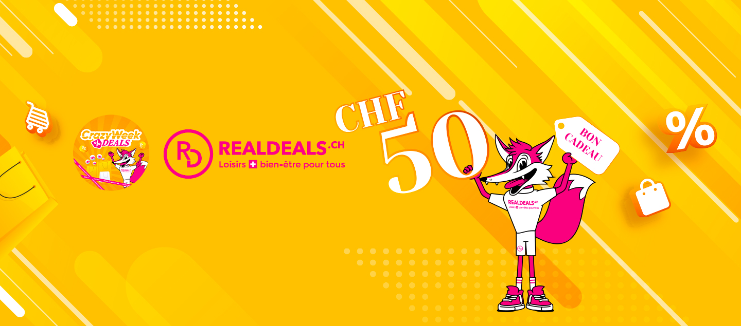 CrazyWeek DEALS - Bon cadeau sur Realdeals.ch d'une valeur de CHF 50.-