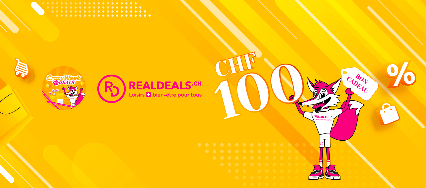 CrazyWeek DEALS - Bon cadeau sur Realdeals.ch d'une valeur de CHF 100.-