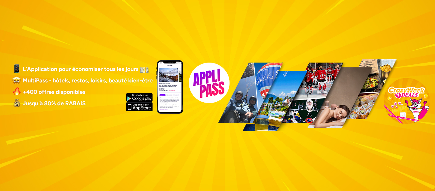 L'AppliPass Explorateur 12 mois - Avec AppliPass, profitez de +400 activités jusqu’à 80% de RABAIS