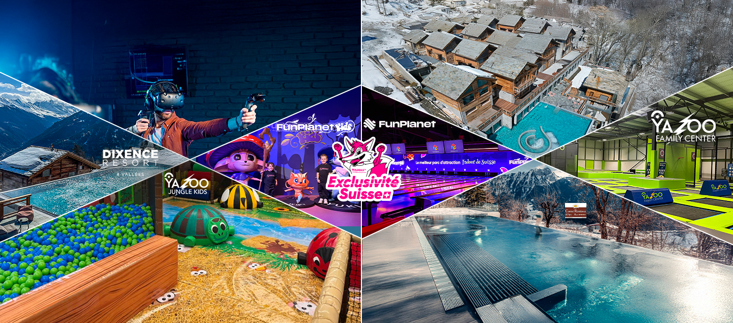 RDPASS - Profitez d’un accès illimité aux loisirs: Les grands Bains d'Hérémence, FunPlanet/Kids, Bains & Spa à Leysin et YAZOO