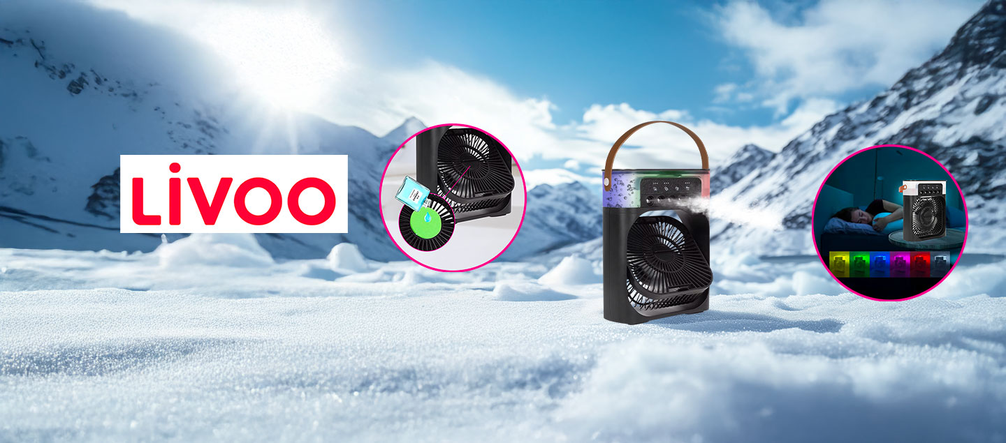 Ventilateur et humidificateur LED 2en1 LIVOO