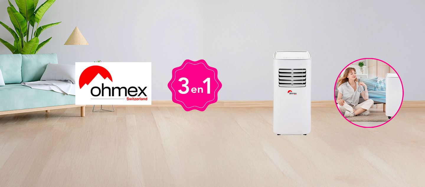 Climatiseur portable 3en1 avec télécommande (puissance 785W) OHMEX
