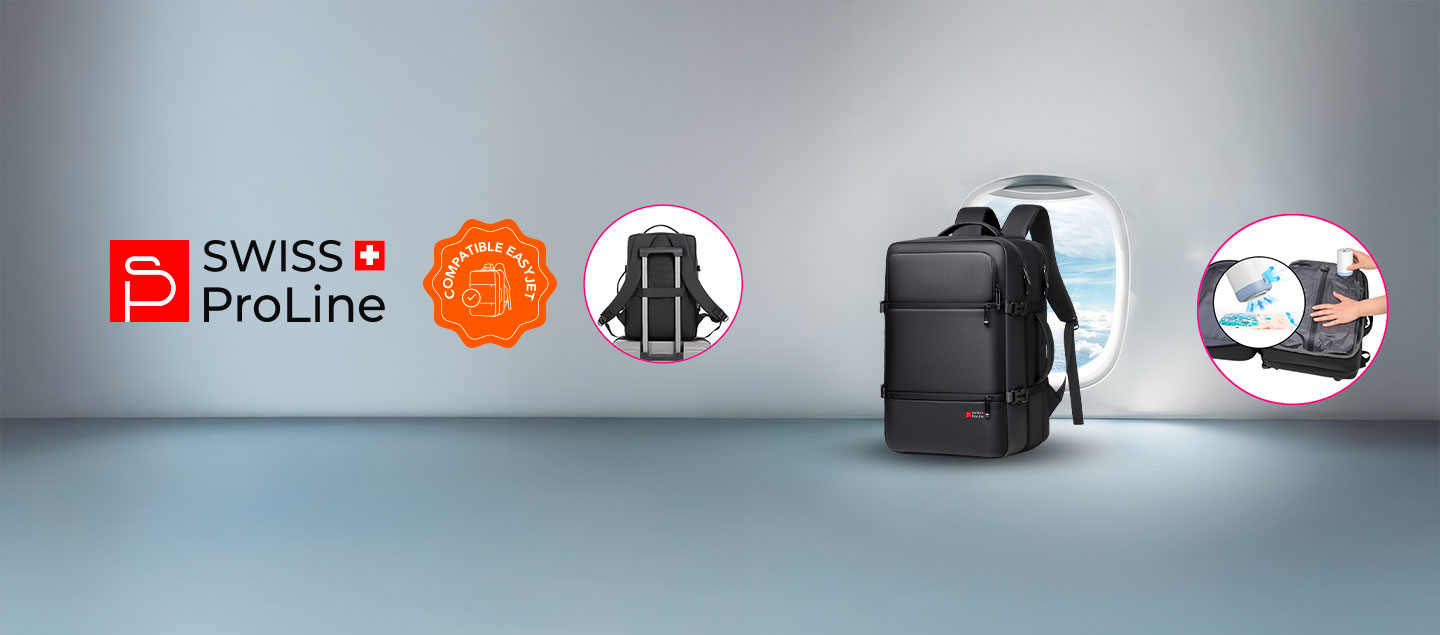 Sac à dos multifonctions avec pompe de compression (compatible Easyjet - 45cm) Swiss ProLine