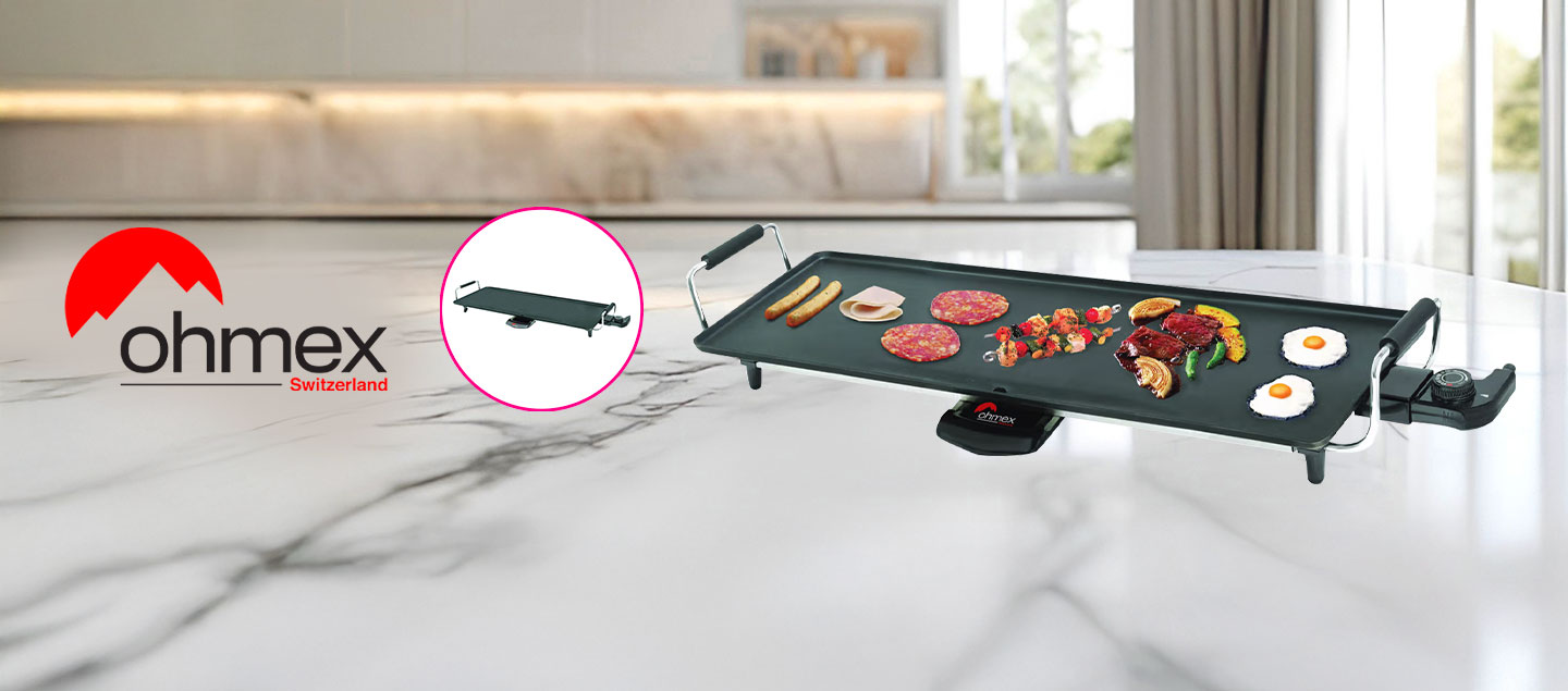 Grill Teppanyaki avec grande surface de cuisson OHMEX