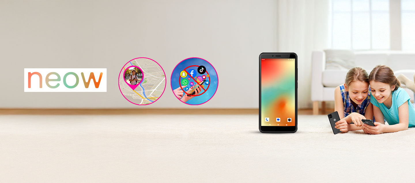 Smartphone sécurisé avec protection et localisation pour les enfants - pré-ados NEOW