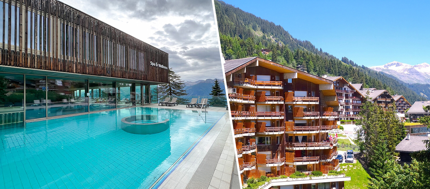 Séjour à Anzère avec Petit-déjeuner, Cocktail de bienvenue et accès à la Piscine du Spa Wellness d’Anzère (selon formule) pour 2 ou 4 personnes