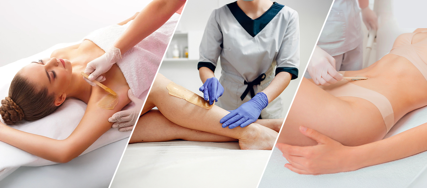 Épilation à la cire sur jambes entières, aisselles et maillot