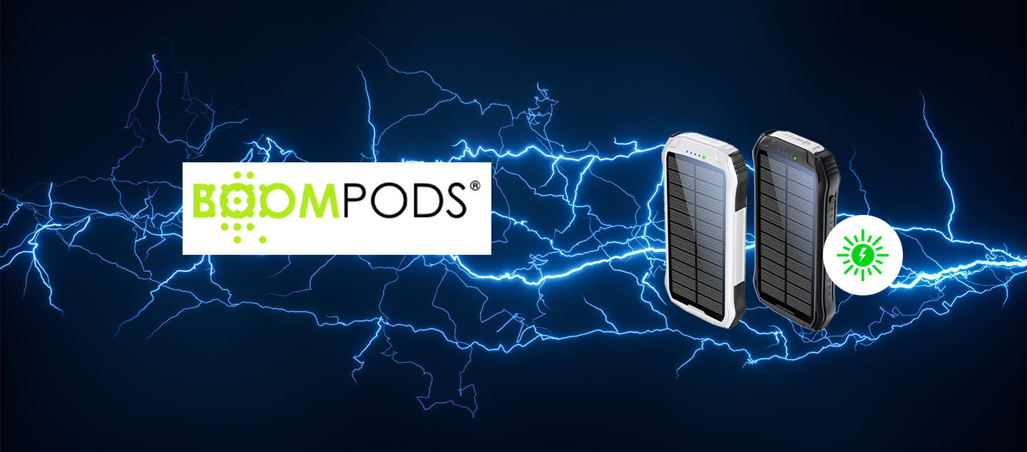 Batterie portable solaire waterproof 10'000 mAh Boompods