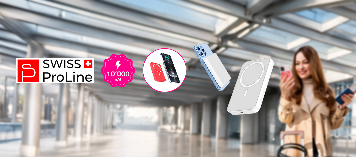 Batterie portable magique avec fonction magnétique de 10’000mAh Swiss ProLine