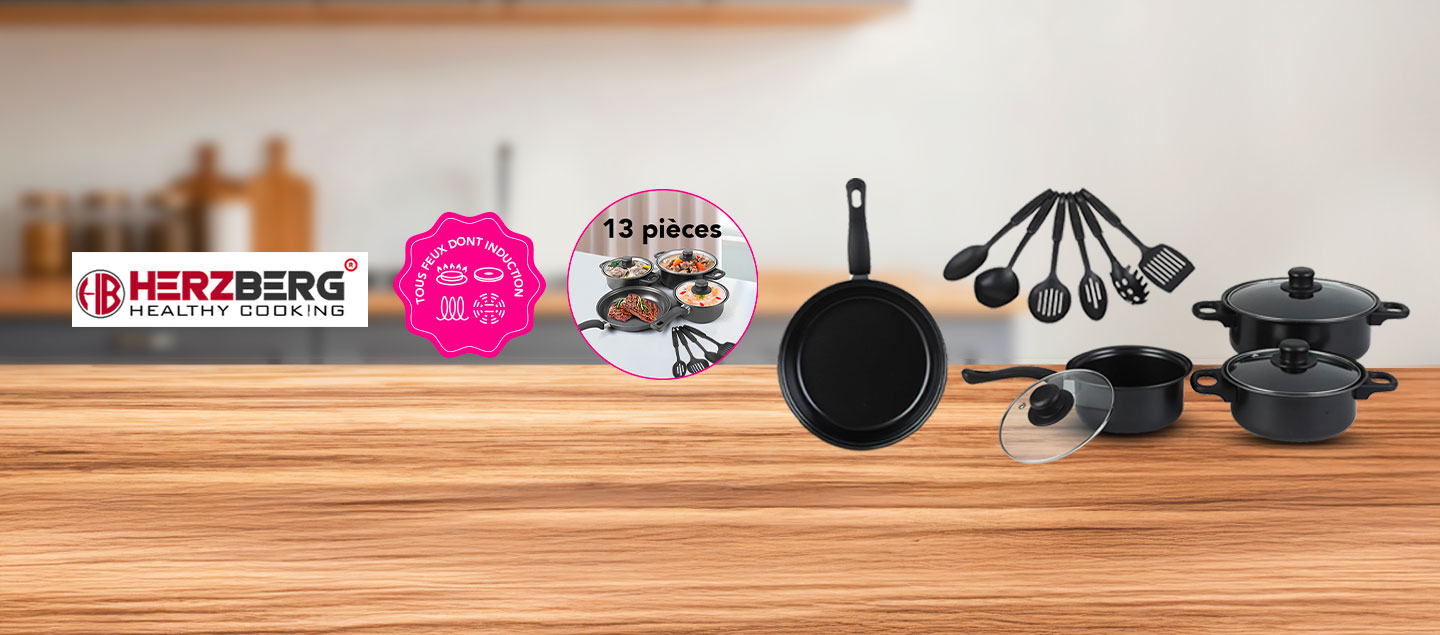 Batterie de cuisine 13 pièces tous feux dont Induction Herzberg