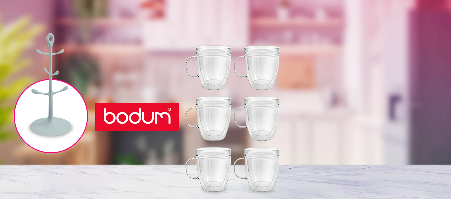 Set de 6 tasses avec arbre de rangement BODUM