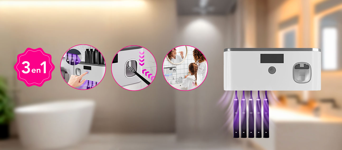 Distributeur de dentifrice automatique multifonctions rechargeable 3en1