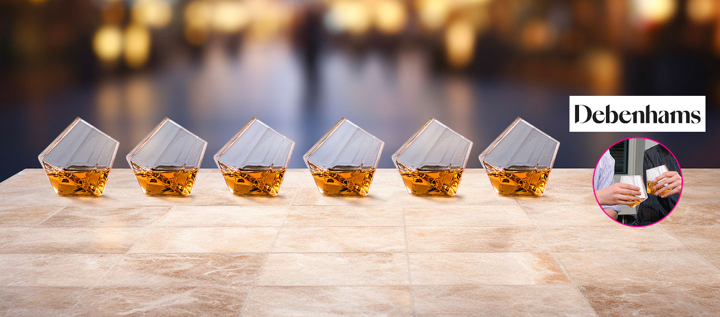 Set de 6 verres insolite diament DEBENHAMS