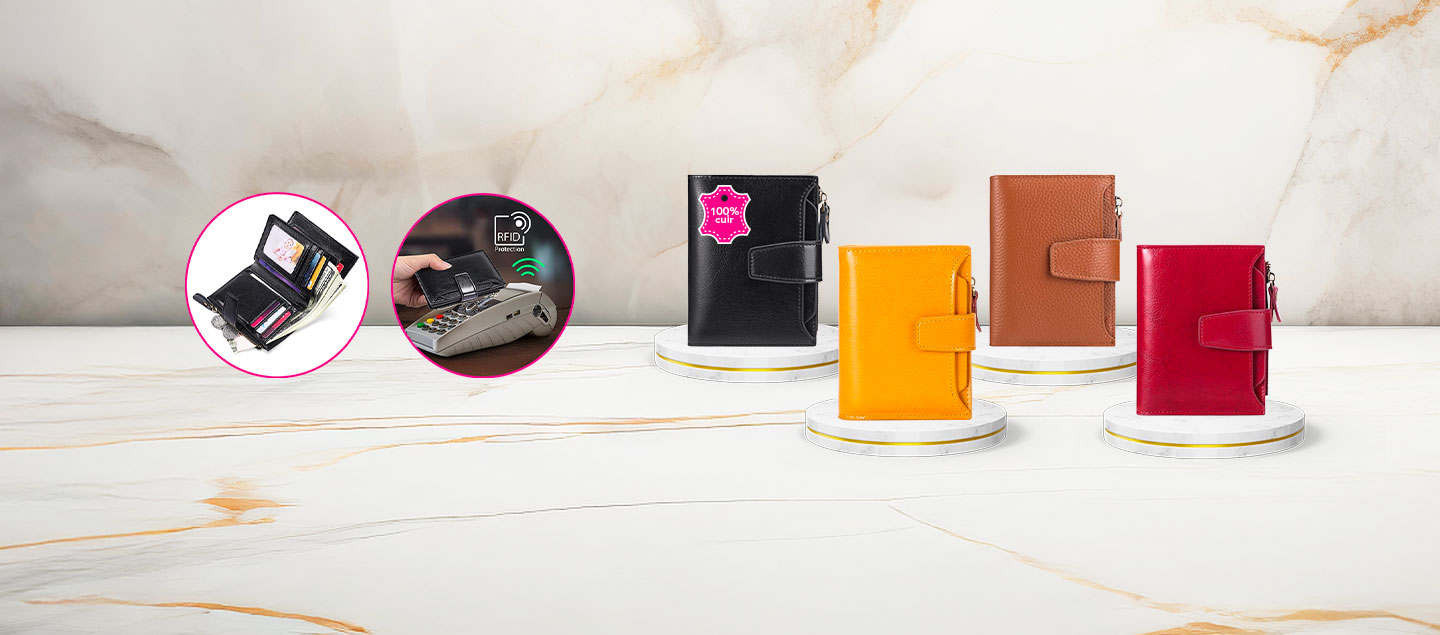 Porte-Monnaie en cuir avec protection RFID