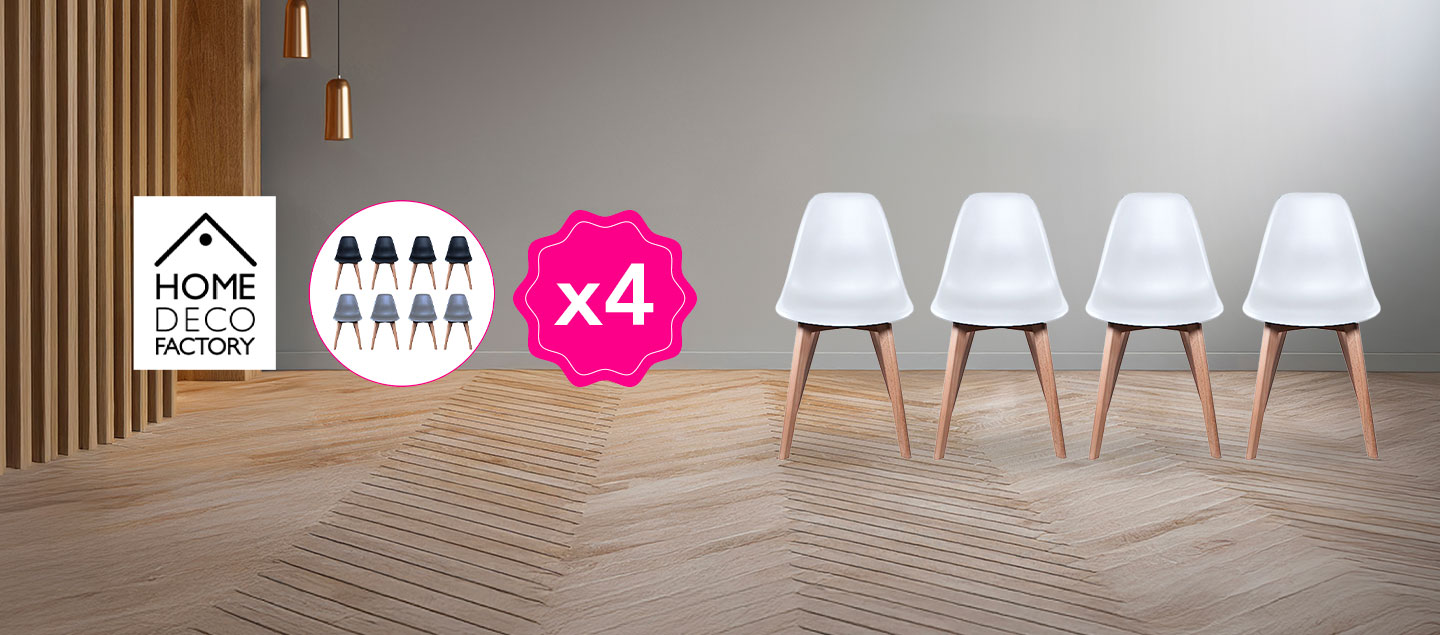 Set de 4 chaises style Scandinave 
