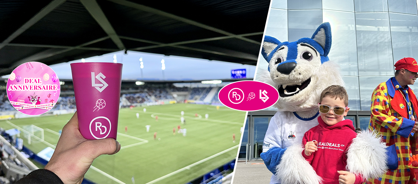 1 accès à La Tribune Realdeals.ch privée pour un match du LS au choix (Servette FC, FC Sion, FC Thoune, FC Lugano, FC Lucerne, Grasshopper)