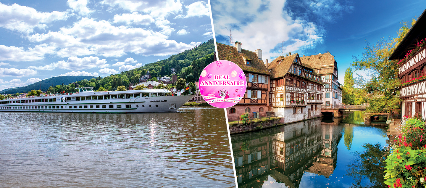 Croisière Venise ou Vallée du Rhin en Pension complète avec Boissons incluses – 1 ou 2 personnes