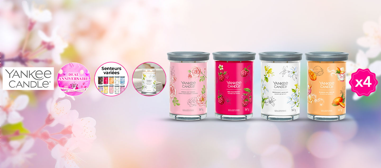 Set de 4 bougies larges parfum surprise (567g) Yankee Candle  