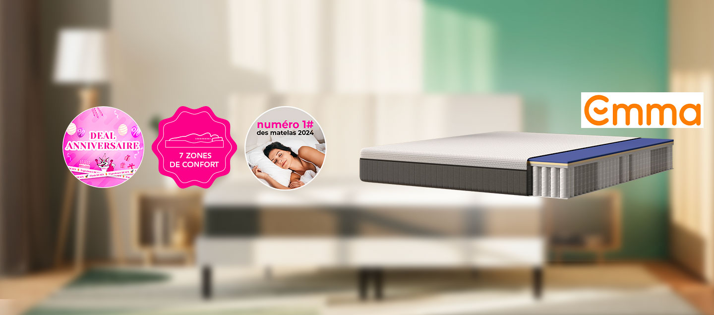 Matelas avec mousse à mémoire de forme - épaisseur 25cm - EMMA (n°1 des matelas 2024)