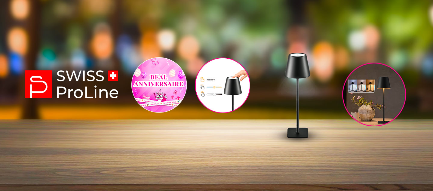 Lampe chic LED sans fil tactile Swiss ProLine