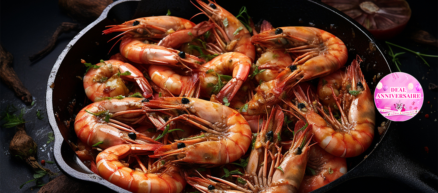 Gambas avec frites et entrée dès 2 personnes