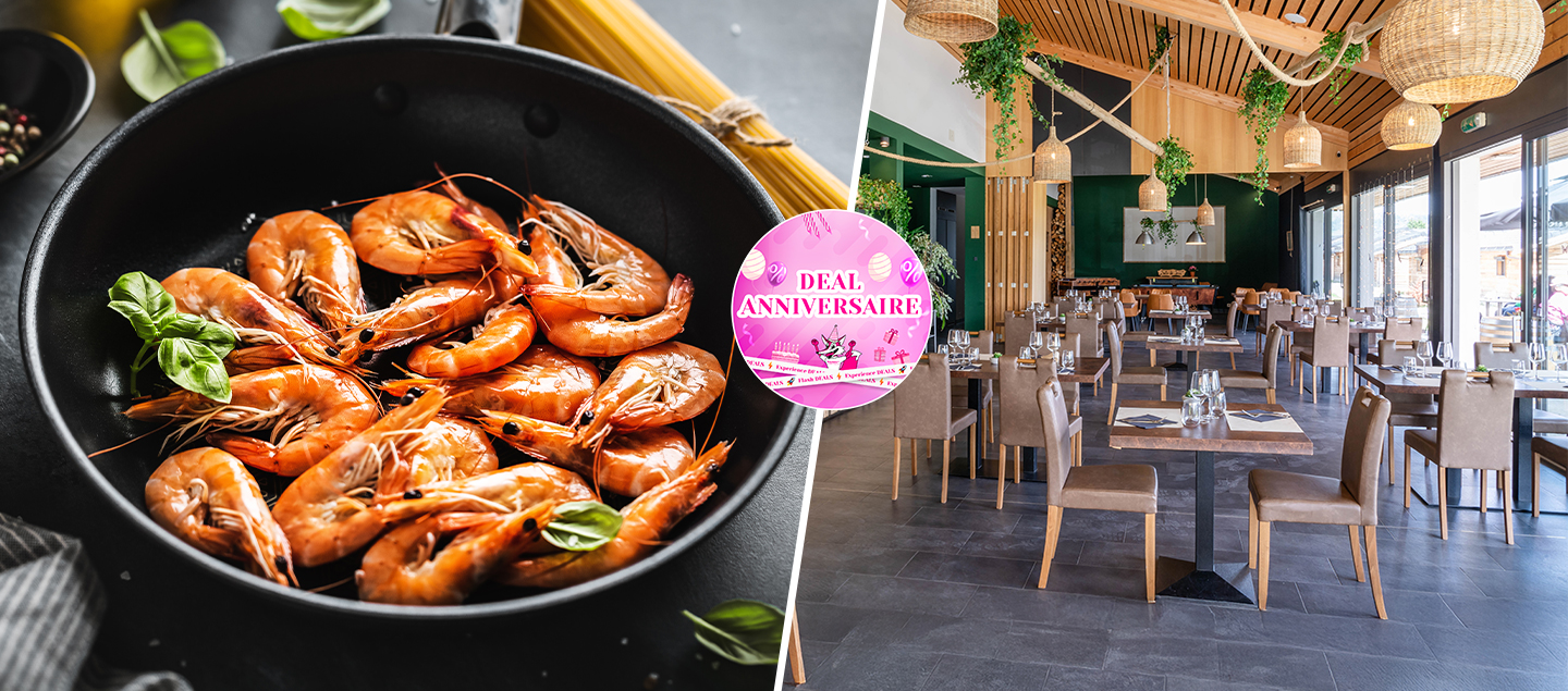Menu Gambas à discrétion avec entrée et dessert dès 2 personnes