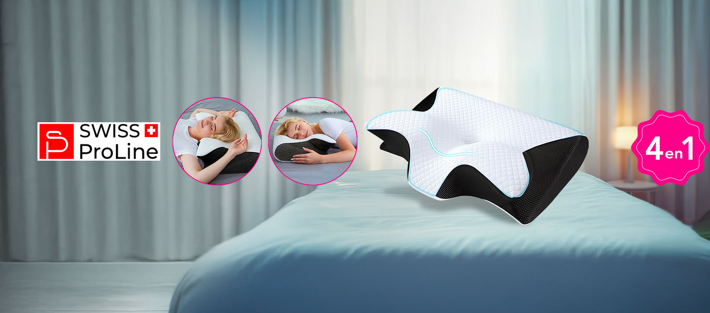 Oreiller cervical à mémoire de forme 4en1 Swiss ProLine