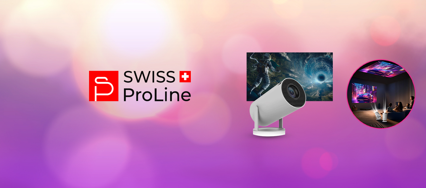 Projecteur connecté haute définition 4K (Application Netflix, Youtube, Amazon) Swiss ProLine
