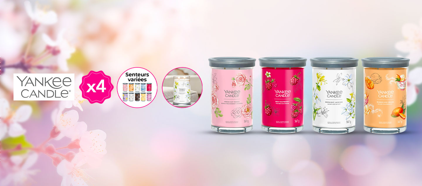 Set de 4 bougies larges parfum surprise (567g) Yankee Candle